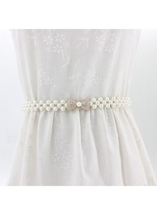 Generic - High Quality Pearl Belt Elastic Pearl Belt for Women Rhinestone Crystal Sashes Wedding Bridal Belt Dress Girl Waist Chain - Image 1