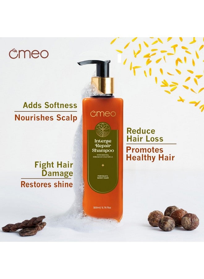 Omeo Intense Repair Shampoo - 100ml With Reetha & Shikakai - Daily Use, Gentle Cleansing, Shine & Silky Hair - Image 3