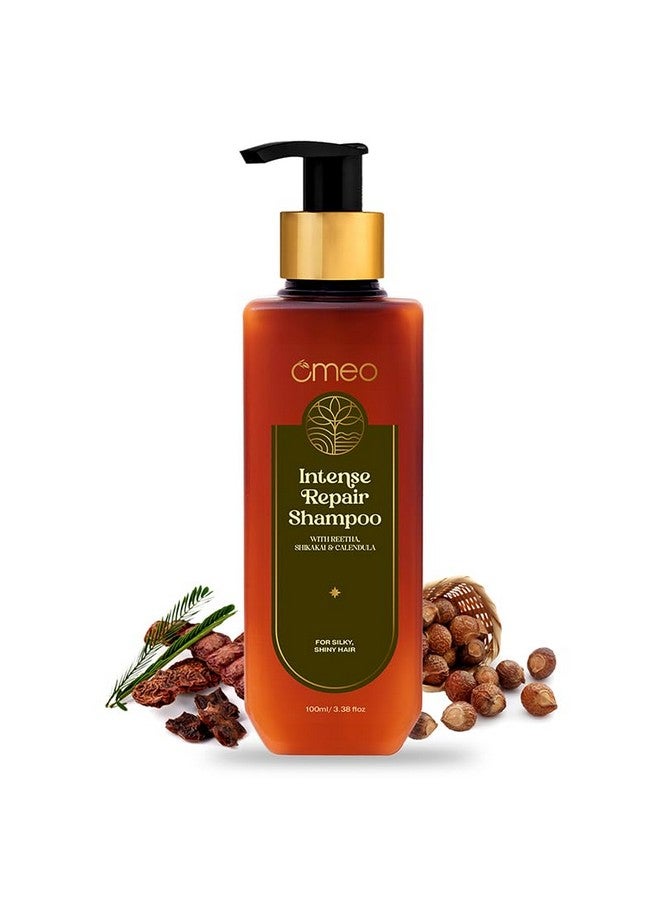 Omeo Intense Repair Shampoo - 100ml With Reetha & Shikakai - Daily Use, Gentle Cleansing, Shine & Silky Hair - Image 1