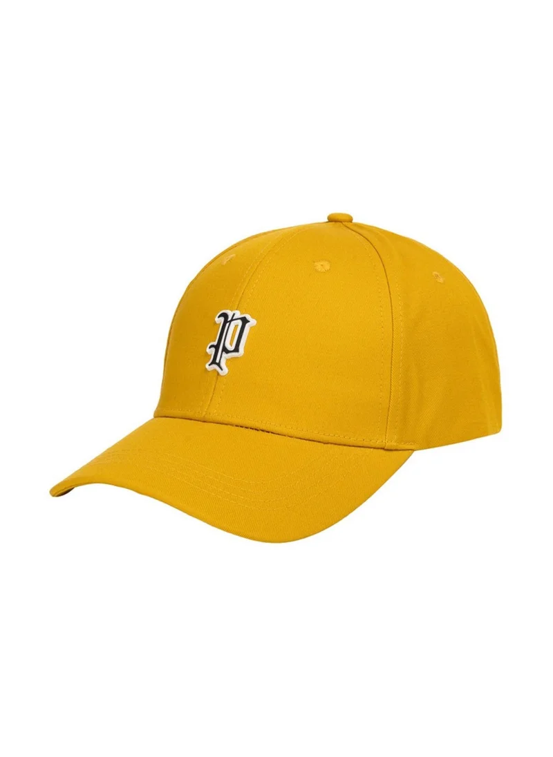 Police Gothic Monogram Cotton Baseball Cap - Yellow