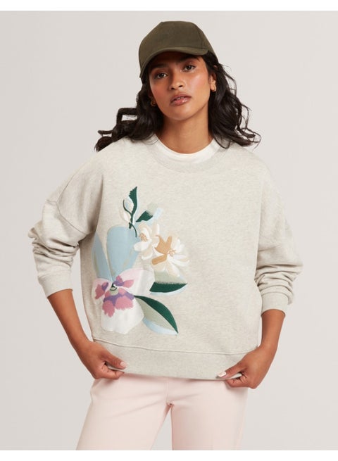 Printed Embroidered Sweatshirt