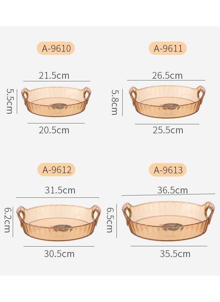 Generic - Clear Acrylic Serving Tray with Gold Handle, Decorative Tray with Gold Double Handle for Home and Kitchen, Guest Serving Tray and Home Kitchen Organizer (Transparent White) - Image 1
