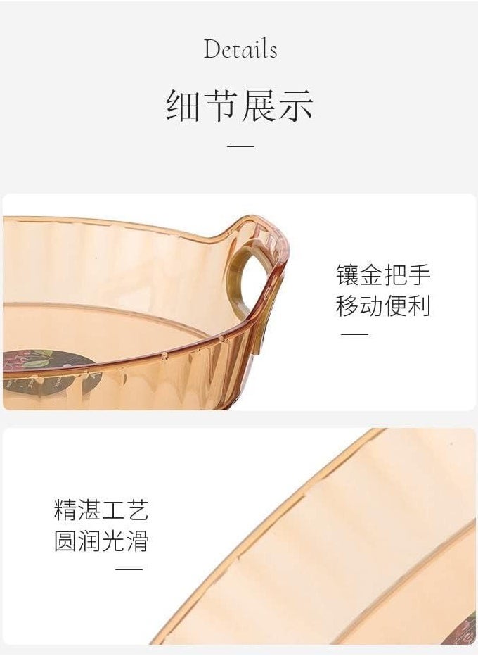 Generic - Clear Acrylic Serving Tray with Gold Handle, Decorative Tray with Gold Double Handle for Home and Kitchen, Guest Serving Tray and Home Kitchen Organizer (Transparent White) - Image 1