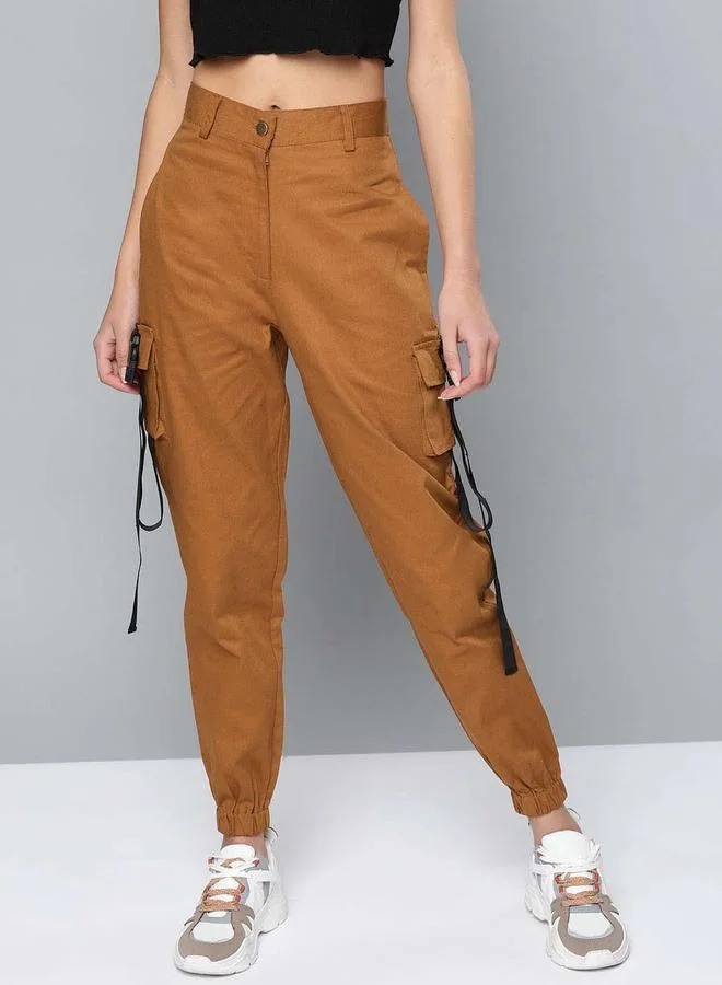 STREET 9 STREET 9 Women Brown Relaxed Fit Fit Cargo Pants
