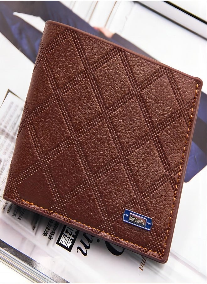 MenBense Men's Wallet Short Wallet Card Bag Certificate Bag 12*9*2cm 