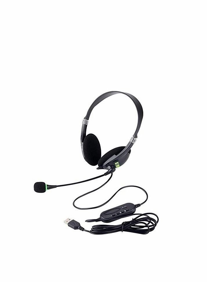 Captaintech USB Headset with Microphone,Noise Cancelling & Audio Controls, Stereo PC Headphone for Business Skype Call Center Office Computer, Clearer Voice, Super Light, Ultra Comfort - Image 1