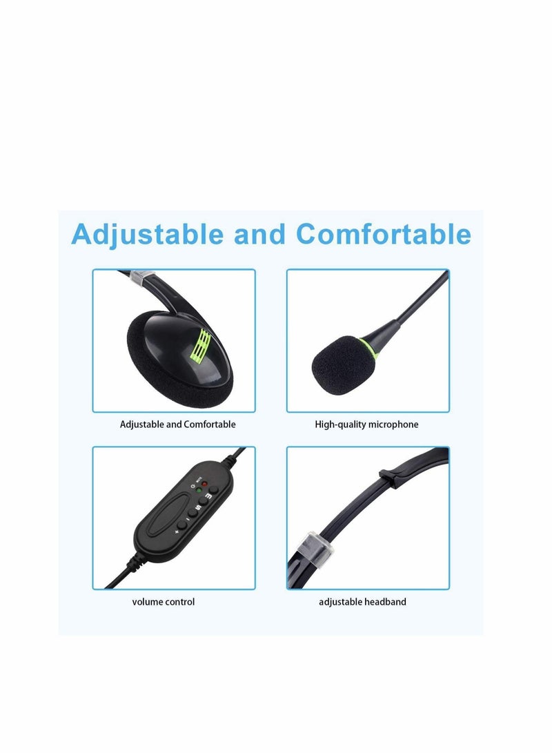 Captaintech USB Headset with Microphone,Noise Cancelling & Audio Controls, Stereo PC Headphone for Business Skype Call Center Office Computer, Clearer Voice, Super Light, Ultra Comfort - Image 4