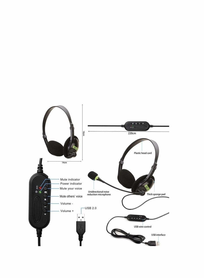 Captaintech USB Headset with Microphone,Noise Cancelling & Audio Controls, Stereo PC Headphone for Business Skype Call Center Office Computer, Clearer Voice, Super Light, Ultra Comfort - Image 3