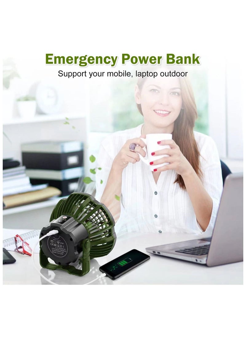 ARNO X10 Portable Outdoor Camping USB Charging Remote Control Fan with LED Light (Green)  - Image 5