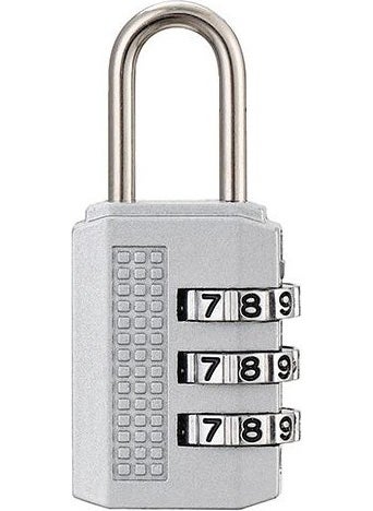 Weather Forecast 3 Digit 23mm Resettable Combination Cabinet Luggage Lock Padlock CIN530SLV  - Image 1