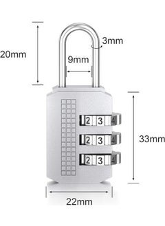 Weather Forecast 3 Digit 23mm Resettable Combination Cabinet Luggage Lock Padlock CIN530SLV  - Image 3