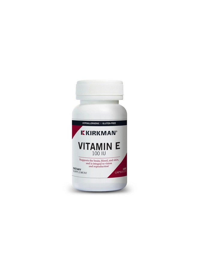Kirkman Vitamin E 100 IU - Hypoallergenic || 100 Vegetarian Capsules || Supports Immune System || Gluten Free || Casein Free || Soy-Free - Image 1