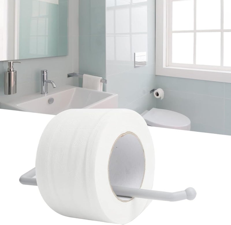 2-in-1 Towel Rack & Kitchen Paper Holder â€“ Strong Double-Sided Adhesive Wall Mount â€“ Multi-Purpose for Bathroom Towels, Kitchen Rolls & Oil Paper â€“ Durable, Space-Saving Organizer (White, One piece)