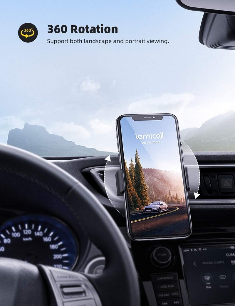 Lamicall Car Phone Holder - Universal Vent Mount with 360° Rotation for Smartphones - Image 3