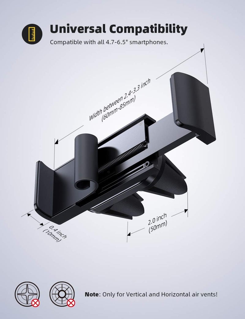 Lamicall Car Phone Holder - Universal Vent Mount with 360° Rotation for Smartphones - Image 5