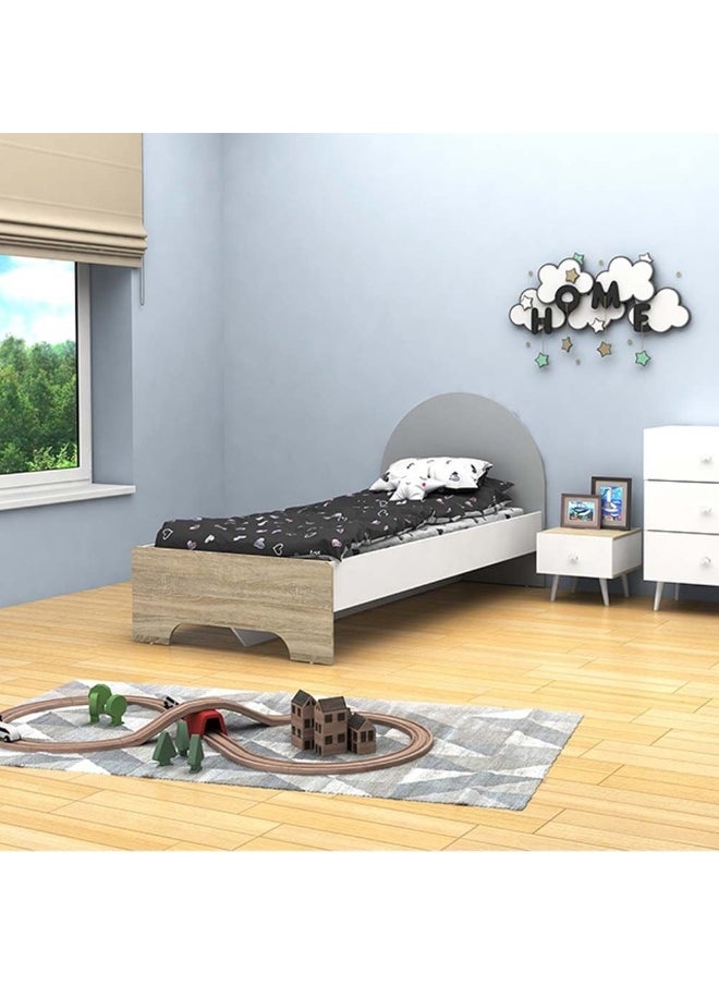DANUBE HOME Lur 3 Drawer Open Shelf Kids Dresser Modern Storage Dresser For Kids Room Bedroom Closet Hallway - White & Sonoma Oak/Grey  - Image 2