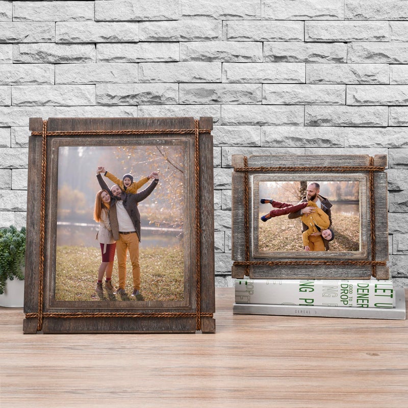 AKRILANE 16x20 Picture Frame Wood Rustic Decorative Distressed & Vintage Looking Photo Frames for Wall Mount & Table Top Display Home Decor â€“ 16 x 20 Wedding Picture Frames â€“ Style A - Image 3