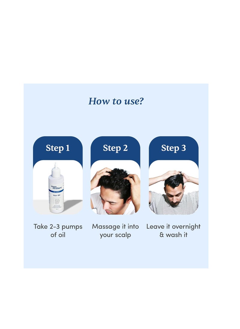 Man Matters - Hair Oil With Rosemary, Onion, Bhringraj, Shikkai, Brahmi  Amla Oils  Reduces Hair Breakage Nourishes Hair  Protects Shine  100ml - Image 1