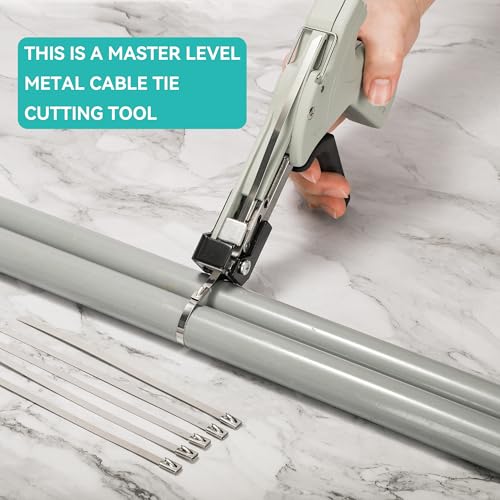 JOUGU Metal Zip Ties Cutter Stainless Steel Cable Tie Gun can adjust tightness One hand type for SelfLocking Stainless Steel Cable Ties Heavy Duty Tensioning Cutting Tool - Image 3
