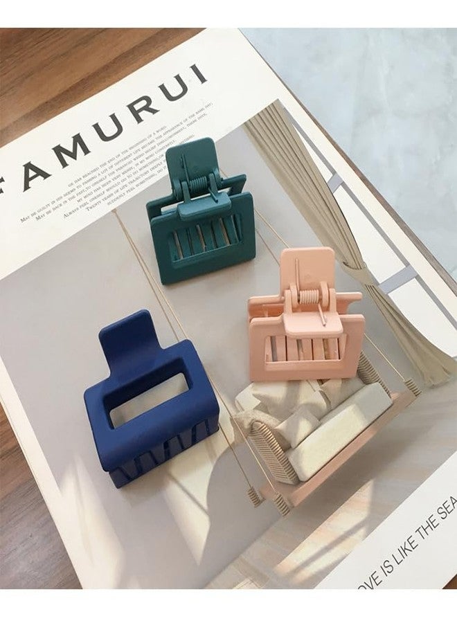 EPARTY 3 SMALL 3 BIG RECTANGLE CLAW Solid Women Girls Plastic Hair Claws Simple Frosted Hairpins Crab Barrette Fashion Ornament Hair Accessories Hair Clip - Image 2