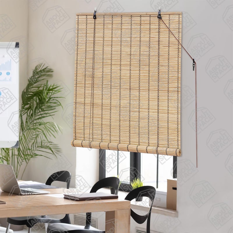 ABOUT SPACE Bamboo Curtain - W 3 ft x H 6 ft - Roll up Bamboo Curtain/Blinds with Sun, Dust, Privacy & Cold Protection for Window, Door, Hut Screen, Dhaba, Restaurant, Hotel - Indoor Use - Image 5