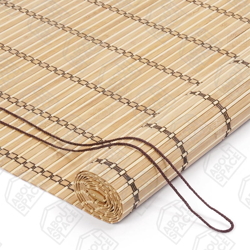 ABOUT SPACE Bamboo Curtain - W 3 ft x H 6 ft - Roll up Bamboo Curtain/Blinds with Sun, Dust, Privacy & Cold Protection for Window, Door, Hut Screen, Dhaba, Restaurant, Hotel - Indoor Use - Image 3