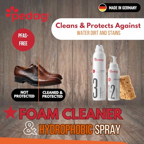 pedag Leather/Suede/Nubuck/Textile Cleaner and Conditioner with Waterproofing Kit, 250 ml/150 ml, 3 Count - Image 3