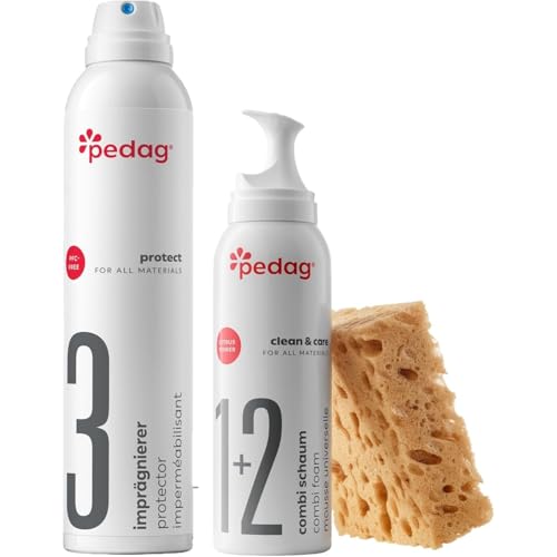 pedag Leather/Suede/Nubuck/Textile Cleaner and Conditioner with Waterproofing Kit, 250 ml/150 ml, 3 Count - Image 1