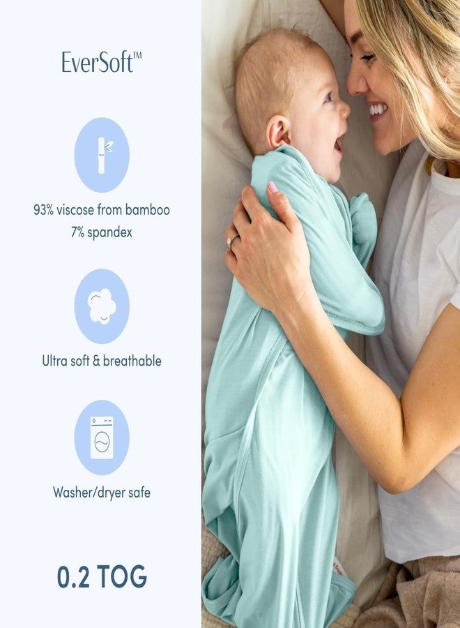SleepingBaby EverSoft Zipadee-Zip Transition Swaddle - Roomy Wearable Blanket with Two Way Zipper - Viscose from Bamboo - Sea Glass, Medium (6-12 Month) - Image 3