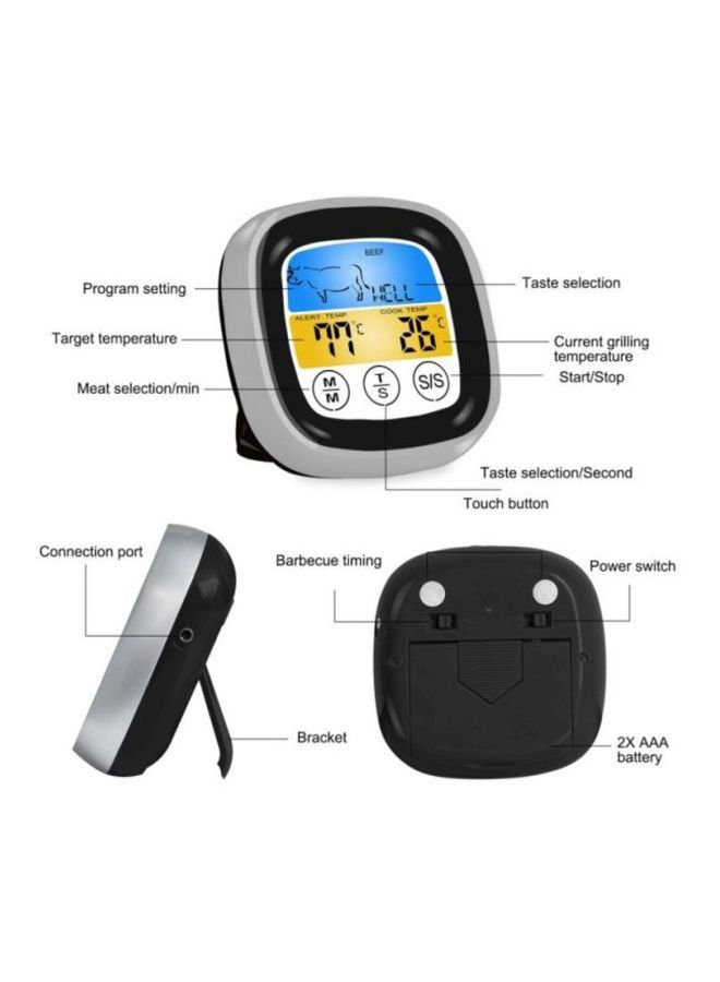 نيبمينينت مقياس حرارة رقمي للمطبخ فضي/رمادي/اسود 7.5x7.5x2.5سم - Image 5