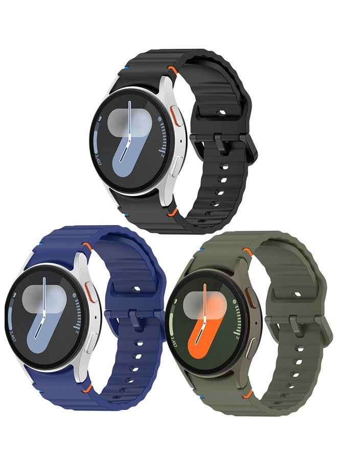 Samsung Galaxy Watch 7 Silicone Straps Replacement [3 Packs]Same as the original strap 20mm Soft Silicone Sport Replacement Strap for Galaxy Watch 7/6/5/4/FE Band Women Men  - Image 1