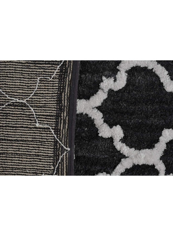 AEROHAVEN™ Glorious Super Soft Microfiber Abstract Moroccan Designer Anti Slip Bathmat (Grey, 40 cm x 60 cm) - Image 3