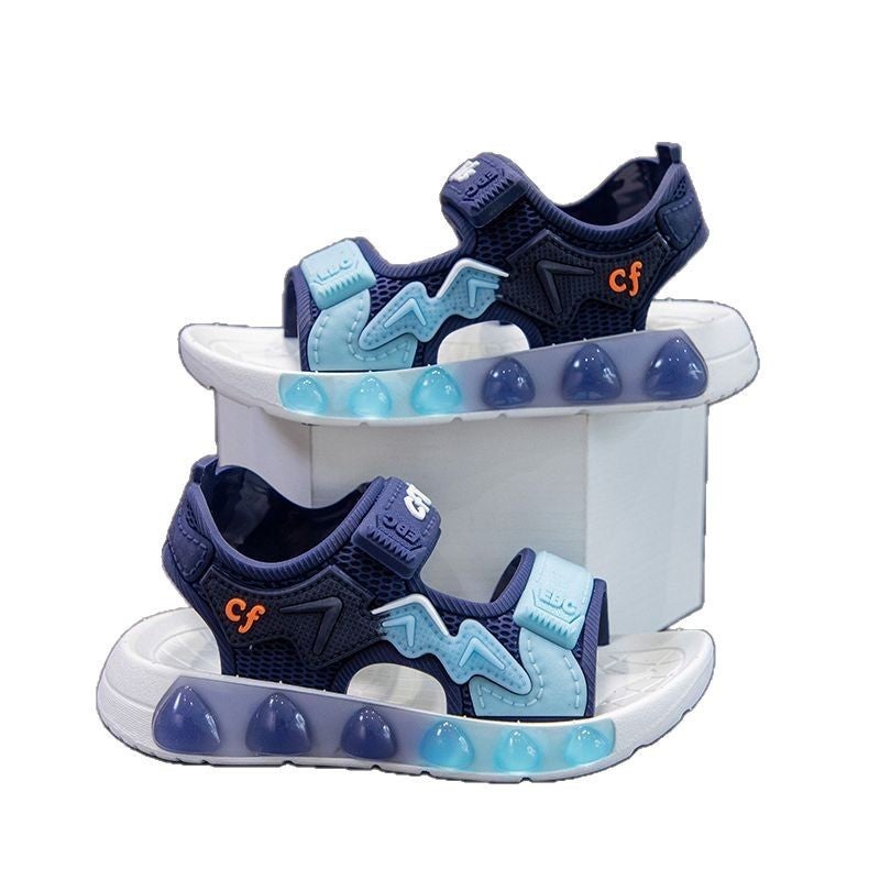 New Boys And Girls Sandals For Primary School Students Soft Soles For Large Children And Boys Open Toe Velcro Beach Sandals - Image 5