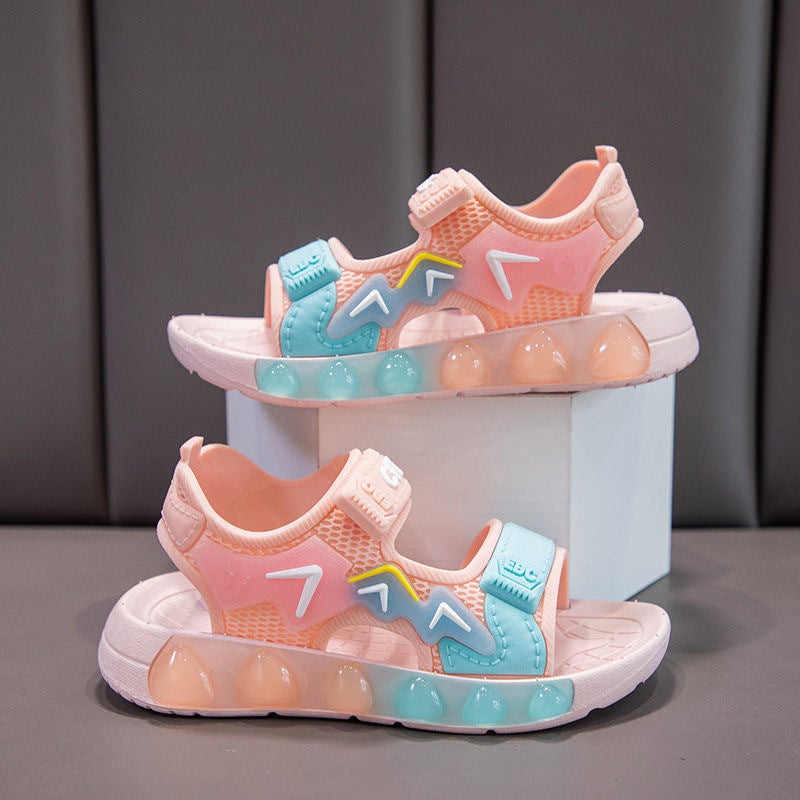 New Boys And Girls Sandals For Primary School Students Soft Soles For Large Children And Boys Open Toe Velcro Beach Sandals - Image 4