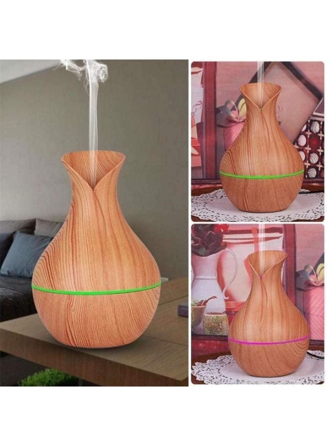 130ml Ultrasonic Wooden Humidifier With LED Light For Home Use - Image 3
