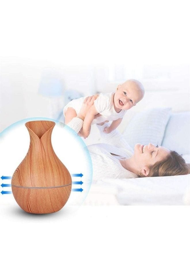 130ml Ultrasonic Wooden Humidifier With LED Light For Home Use - Image 4