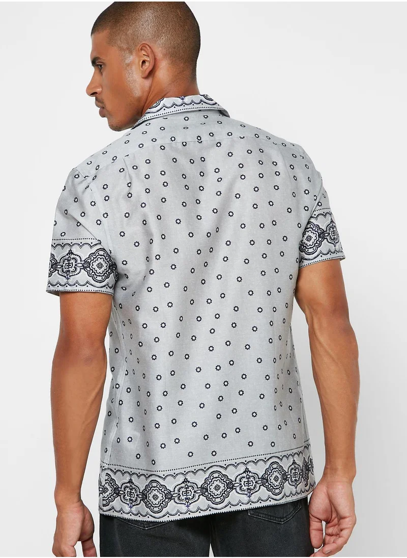 REISS Murph Printed Slim Fit Shirt