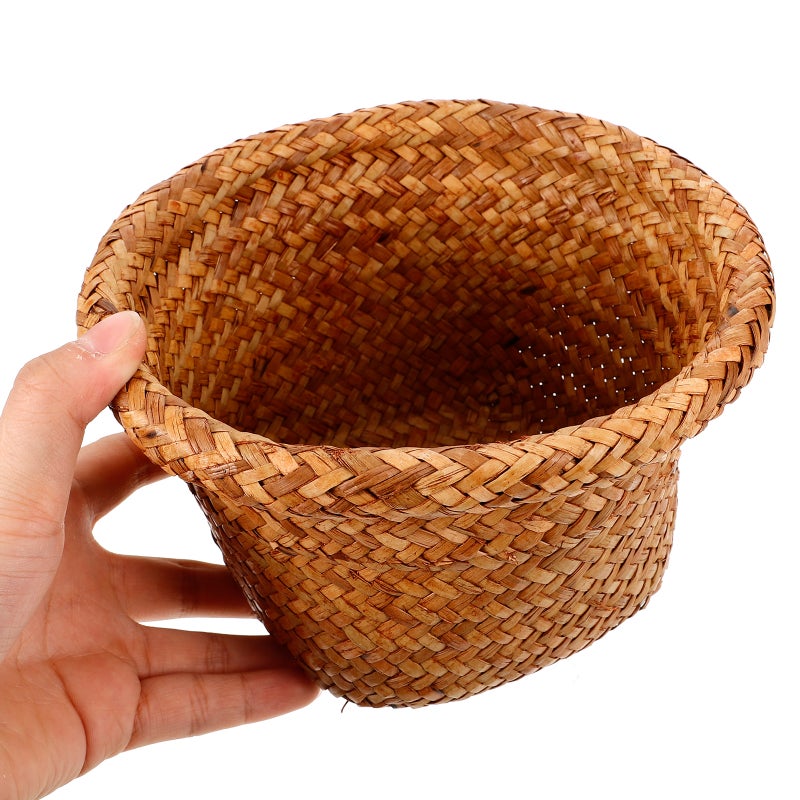 🌱 سلة منسوجة لتنسيق الزهور من مادة القش متينة للديكور المنزلي - Image 3