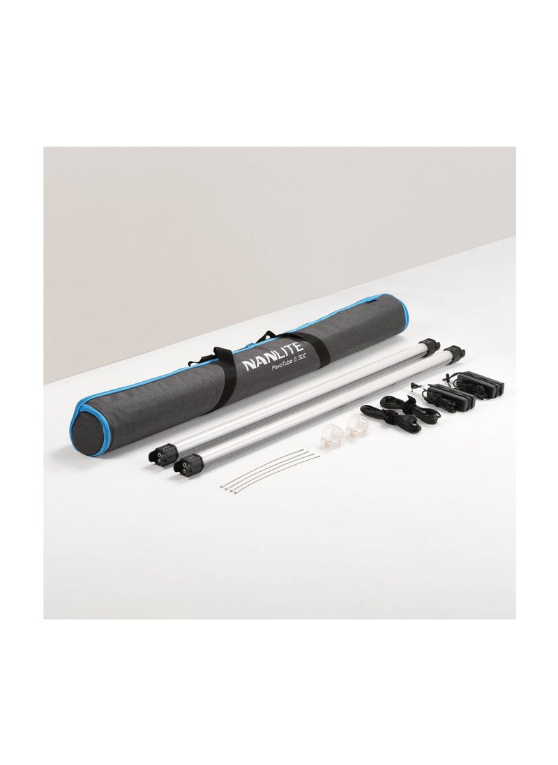 مصباح أنبوبي LED من Nanlite PavoTube II 30C RGB (120 سم، طقم 2 إضاءة) Nanlite PavoTube Double Bank T12