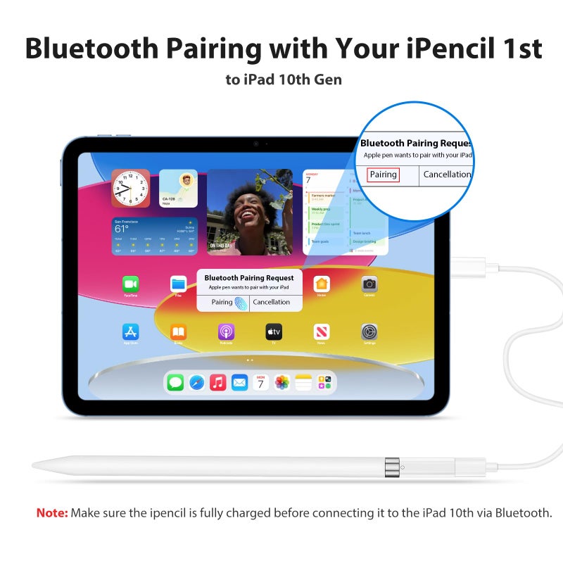 ASKUBSKU محول شاحن قلم رصاص لجهاز آبل قلم الجيل الأول، محول USB C إلى Lightning لملحقات توصيل الشحن، اقتران USB-C لجهاز آيباد الجيل العاشر 11 A16، محول USB-C إلى قلم رصاص الجيل الأول - Image 5