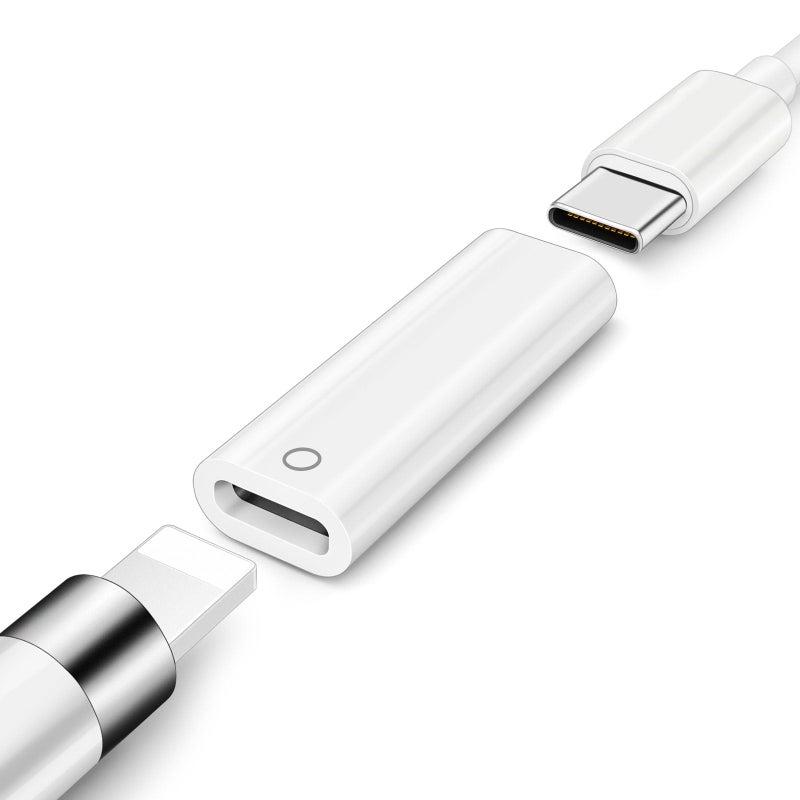 ASKUBSKU محول شاحن قلم رصاص لجهاز آبل قلم الجيل الأول، محول USB C إلى Lightning لملحقات توصيل الشحن، اقتران USB-C لجهاز آيباد الجيل العاشر 11 A16، محول USB-C إلى قلم رصاص الجيل الأول - Image 1