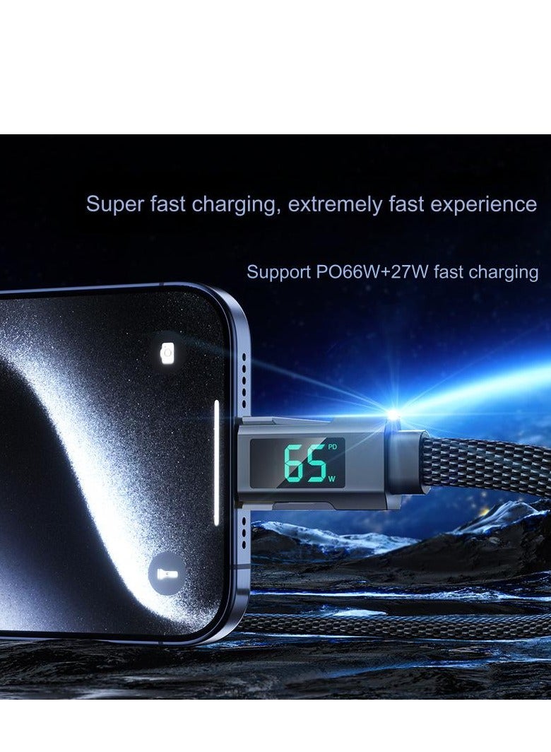 USB C to Lightning Cable, 60W 4 in 1 Multi Charging Cable,Type C Cable with LED Display,Fast Charging Cord for iPhone 15 Pro Max/iPad Pro/MacBook/Samsung/power bank - Image 5