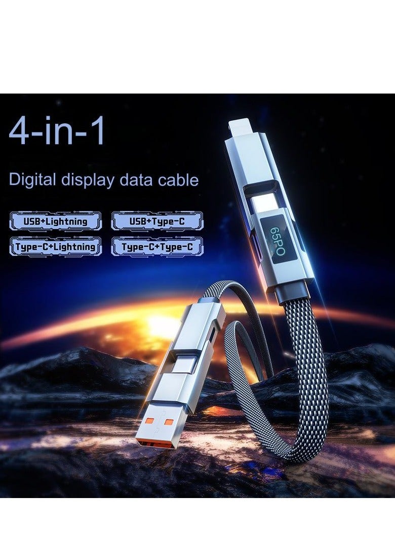 USB C to Lightning Cable, 60W 4 in 1 Multi Charging Cable,Type C Cable with LED Display,Fast Charging Cord for iPhone 15 Pro Max/iPad Pro/MacBook/Samsung/power bank - Image 2