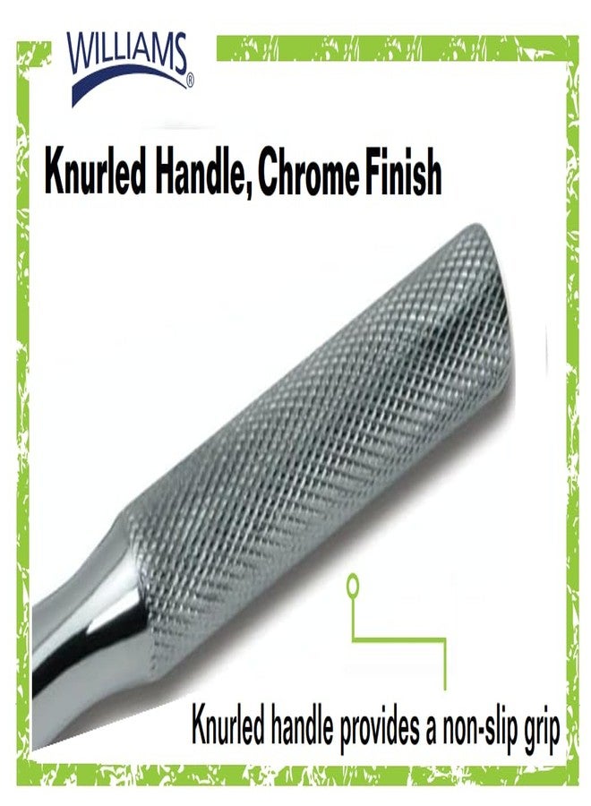 Williams JHWS-52A 1/2-Inch Drive Round Head Ratchet with Chrome Finish, Knurled Grip Handle, Double Pawl Design, 72 Tooth Gear Engagement - 11-5/16 Inches - Image 2