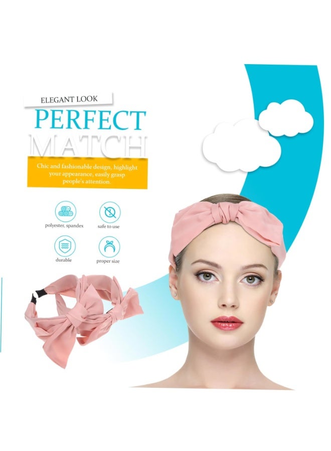 PTTIMFFM Fashion Bow Headband for Women & Girls, Wide Turban Style Non-Slip Hair Hoop, Chic Knotted Bow, Comfortable & Lightweight - Image 4