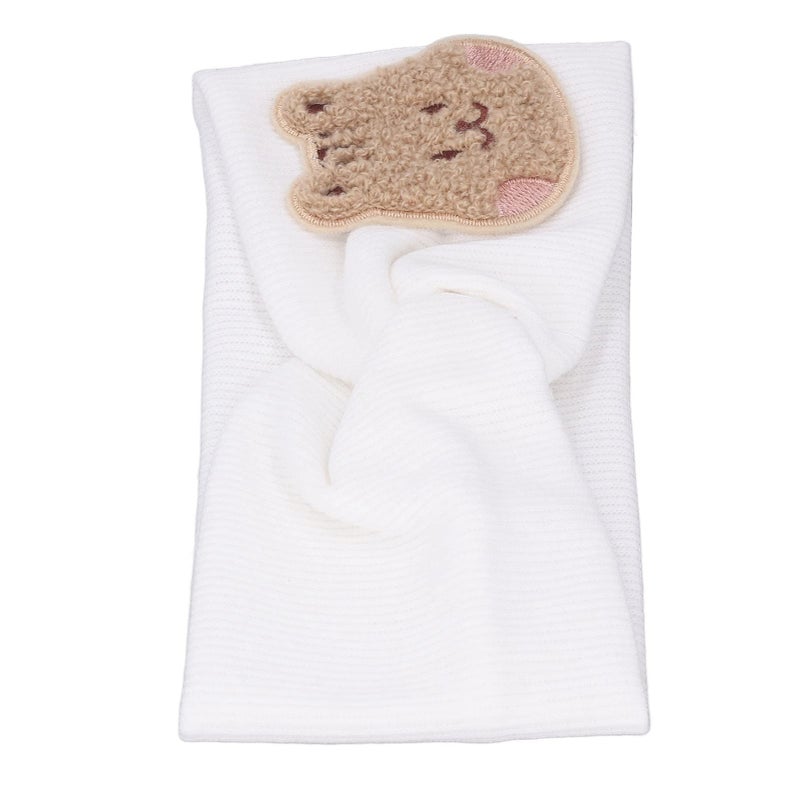 Soft Cotton Elastic Baby Headbands Cartoon Animal Pattern Headwrap For Children White - Image 3