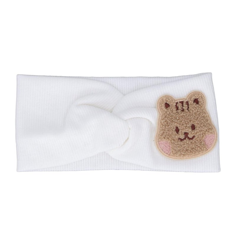 Soft Cotton Elastic Baby Headbands Cartoon Animal Pattern Headwrap For Children White - Image 1