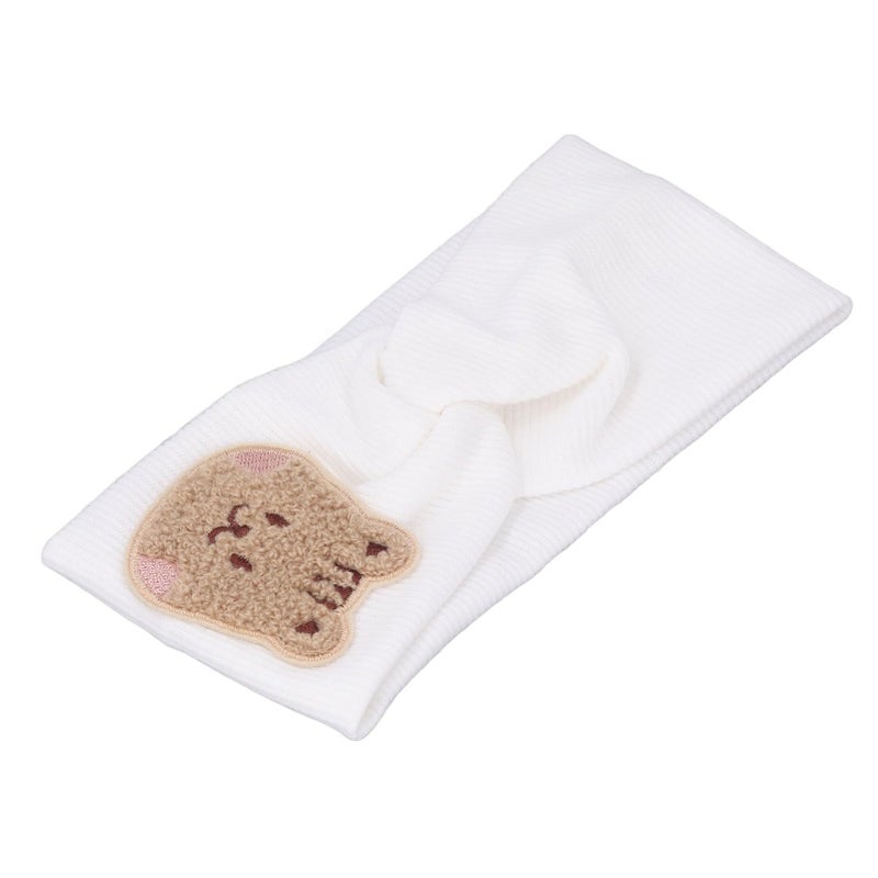 Soft Cotton Elastic Baby Headbands Cartoon Animal Pattern Headwrap For Children White - Image 4