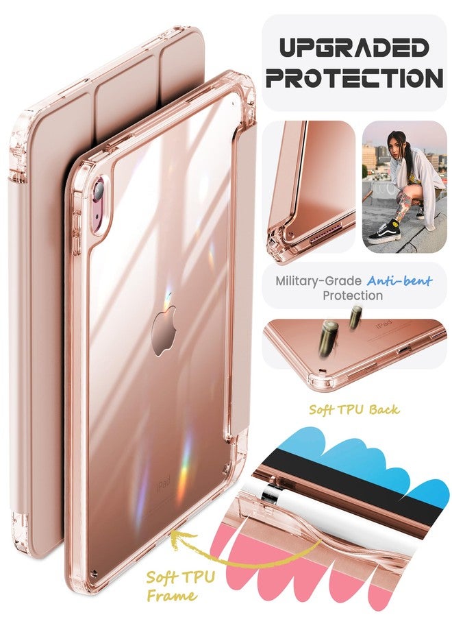 INFILAND Compatible with iPad 10th Generation Case 2022, iPad Case 10th Generation 10.9 Inch, Full Crystal Clear [ Anti-Yellowing ] with Special Slot for Pencil & Charging Adapter, Rose Gold - Image 5
