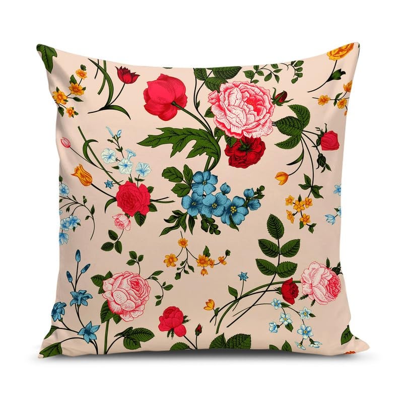 BMRGIFTS Jute Fabric Decorative Designer Printed 200 TC Cushion Cover Decorations For Sofa Living Room 12 X 12 Inch Set Of 5 Multi (CC15) - Image 3